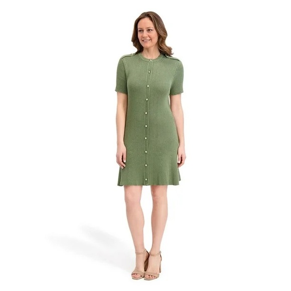 French Connection green knit Mini Sweater Dress size S - Picture 1 of 7